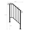Outdoor Furniture Matte Black Outdoor 2-Step Iron Handrail Blacksize: one