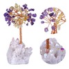 Nupuyai Amethyst and Citrine Tumbled Stones Crystal Money Tree Copper
