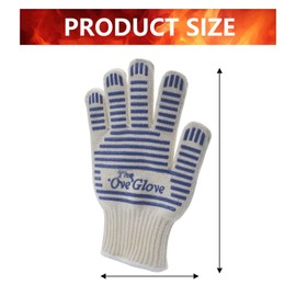 2 Pcs Oven Gloves with Fingers, Heat Resistant Oven Gloves, Non Slip and Cut Resistant Grill Heat Proof Fire for Cooking Baking Wood Burners