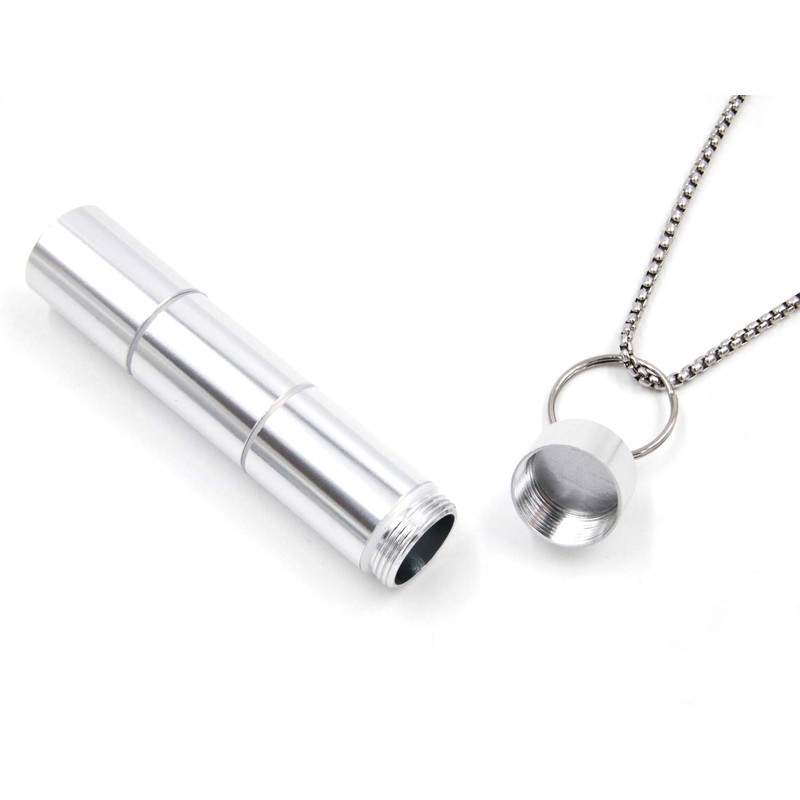 XP Design Portable Pill Case Necklace Pendant Keychain Aluminum Stainless