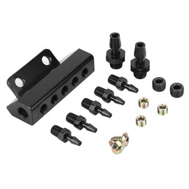 Fuel Turbo Boost Block Kit, 5 Port Vacuum Block Intake Manifold Fuel Gas Wastegate Turbo Boost 1/8 Npt Vacuum Block