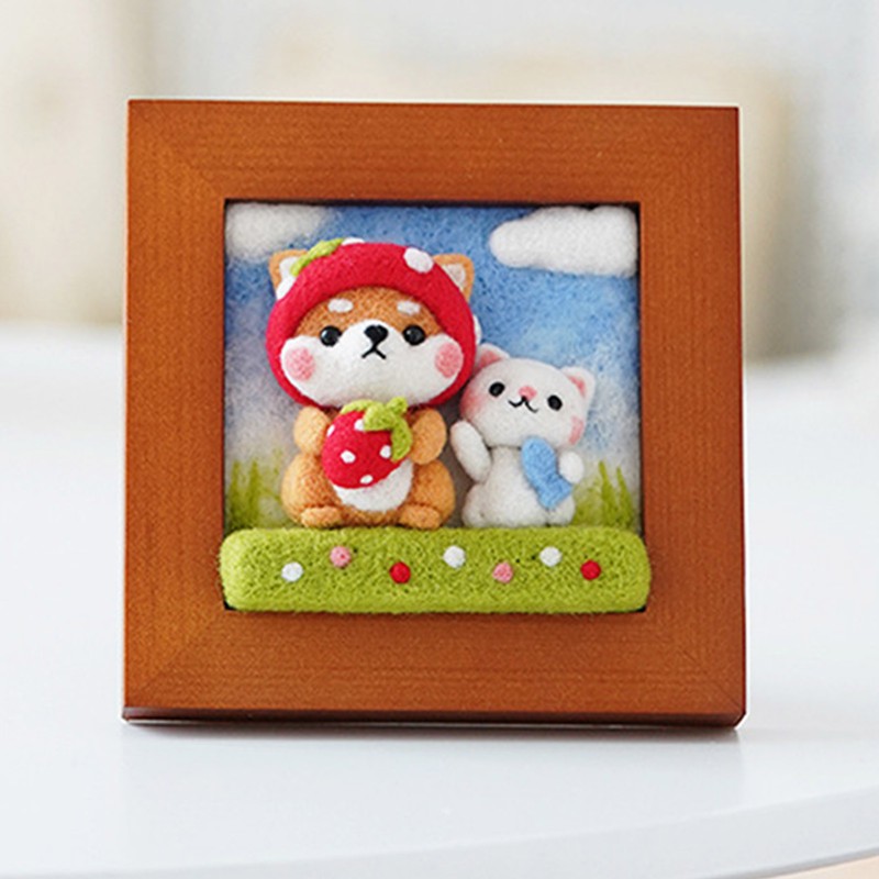 Needle Felting Kit Photo Frame Wool Felting Supplies Animal Plush