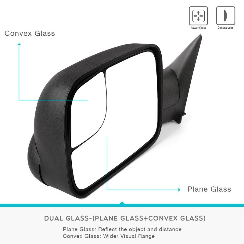 YITAMOTOR Towing Mirrors Compatible with 1994-2001 Dodge Ram 1500, 1994-2002