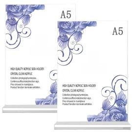 KLLJ Table Stand, 2 x Price Tags, Table Stand, Acrylic Table Stand, Acrylic T-Stand, Acrylic Table Stand, T Stand, Advertising Stand, Price Tags Stand for Restaurant