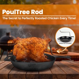 PoulTree - Chicken Penetrator Rod Roaster – for Juicy Meat & Crispy Skin – for Grill, Oven & Smoker – Rotisserie-Style Without Spinning – Convection Cooking Made Easy - Rod Only