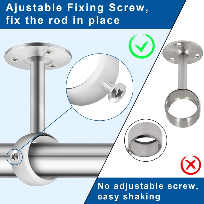 TOKPLNU Ceiling Curtain Rod Bracket, Heavy Duty Curtain Rod Holder