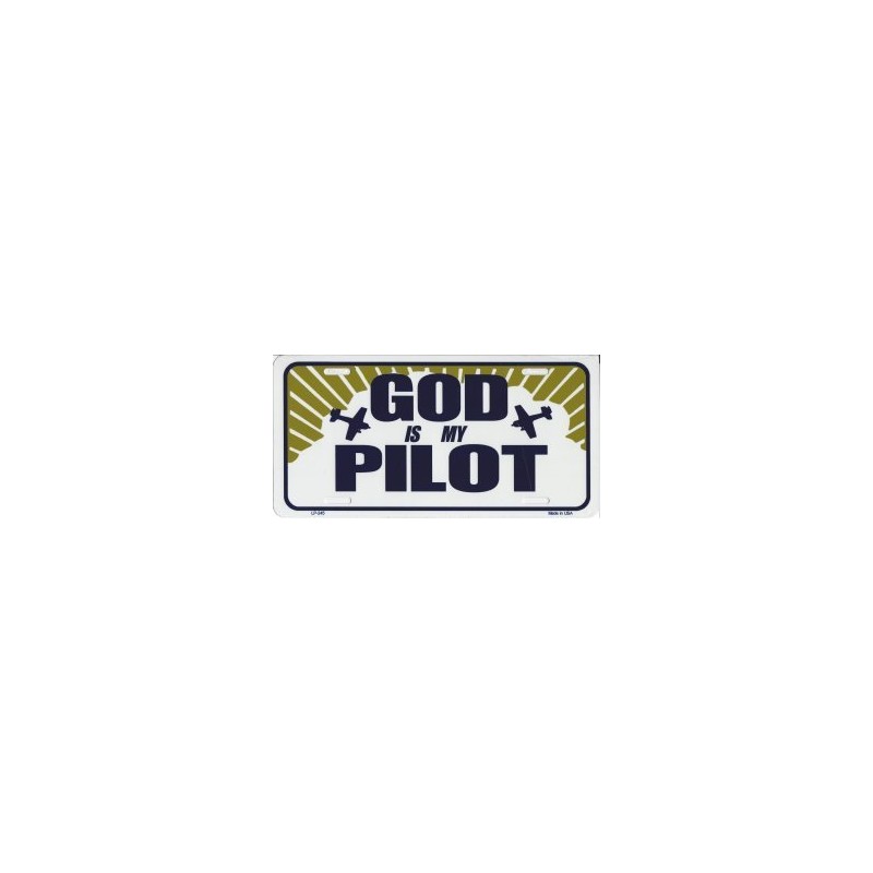LP - 245 God is My Pilot License Plate -
