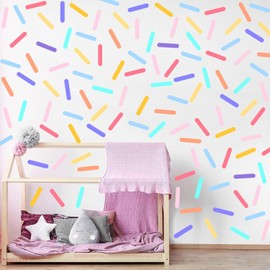 AOWDIAO 300 Pcs Confetti Wall Decals - Peel and Stick Sprinkle Vinyl Stickers for Kids Bedroom, Nursery & Party Decor