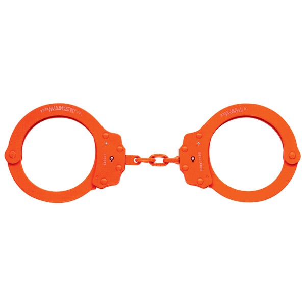 Peerless Handcuff Company, Chain Handcuff, Model 750O, Chain Link Handcuff - Orange Finish
