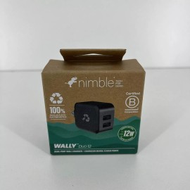 Universal Nimble Wally Duo 12 Wall Charger 12W Dual Port Black NEW