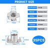 35 Pack 1/4-20 T-Nuts, 304 Stainless Steel 4-Pronged Tee Nut