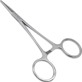 DEXSUR Precision Kelly Hemostat Forceps Locking Tweezers Clamp, Silver, Straight Stainless Steel