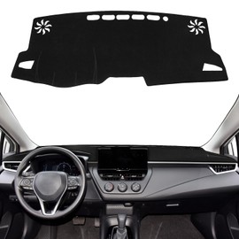 REMOCH for Toyota Corolla Accessories 2019-2023 2024 Dash Cover Dashboard Cover Mat Custom Fit Center Console Cover Hatch Sedan Sunshield Protector Pad（Black Trim）