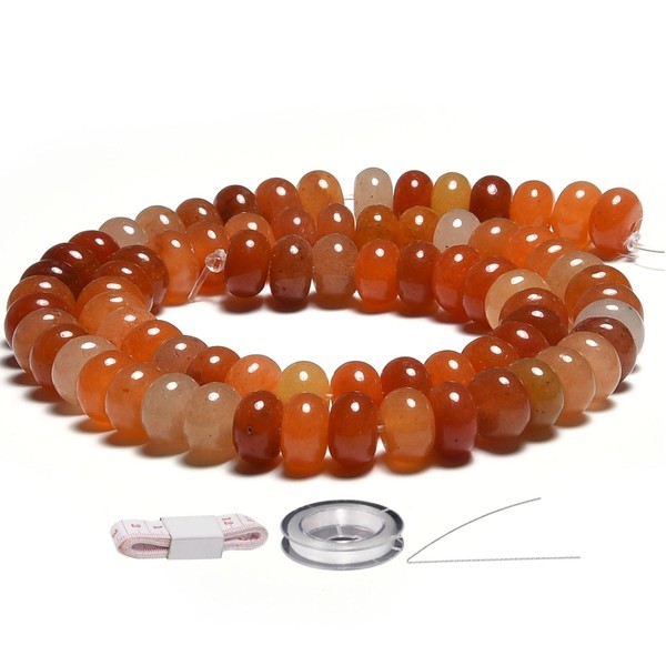 100% Natural Red Aventurine Rondelle/Abacus Beads 5×8mm – Approx. 75