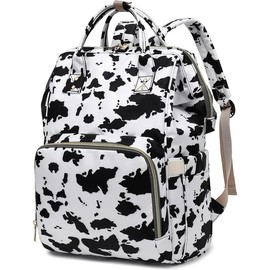 Cow Print Laptop Backpack for Women Men, 15.6 inch College School Backpack Bookbag for Work/School/Travel/Business - Color: Cow Print