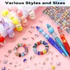 290PCS 6 Styles Rondelle Spacer Beads for Jewelry Making,6mm,8mm,10mm,11mm,12mm Rhinestone
