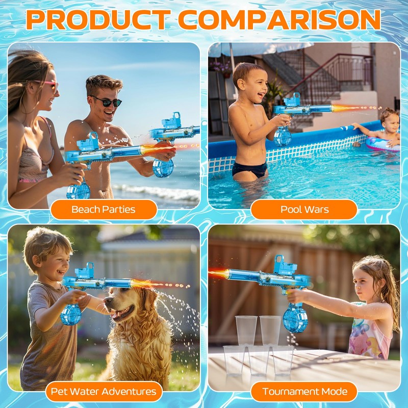 Electric Water Gun for Adults Kids, Automatic Squirt Watergun Pistol