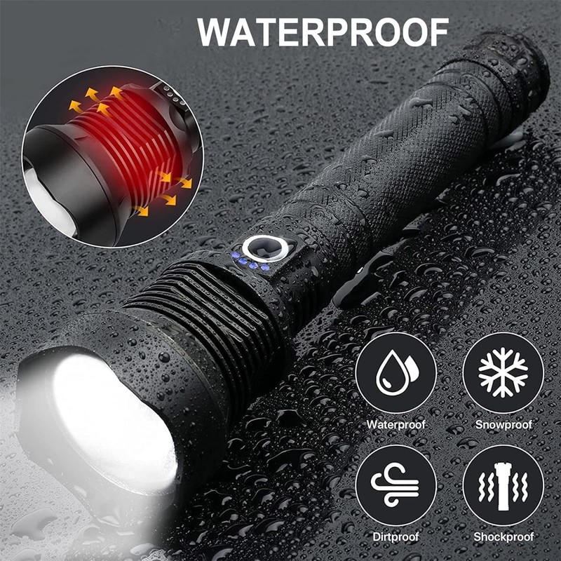 OMALIGHT Rechargeable LED Flashlight, 90,000 Lumens Super Bright Tactical Flashlights
