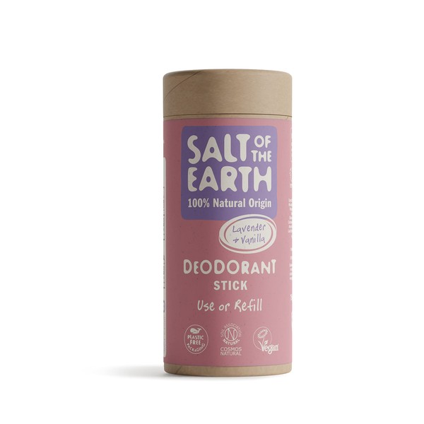 Salt Of the Earth Natural Deodorant Stick Refill Lavender & Vanilla, Aluminium Free, Vegan, Long Lasting Protection, Leaping Bunny Approved, Made in the UK - 75 g