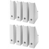 Homerite White Magazine File Organizer Storage Box (8 Pack)