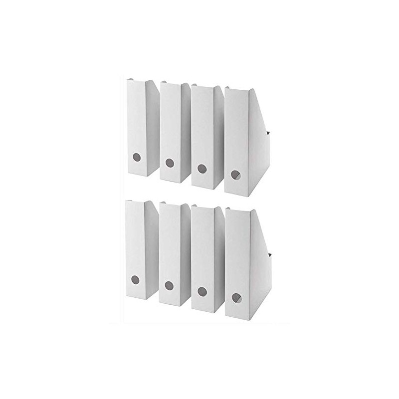 Homerite White Magazine File Organizer Storage Box (8 Pack)