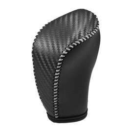 A ABSOPRO Gear Shift Lever Cover Interior Gear Shift Knob Trim for Nissan Altima Armada Frontier Kicks Sentra 2020-2023 Black with Gray Stitches