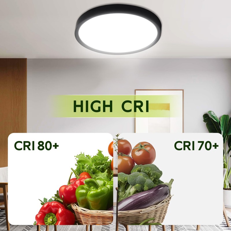 hykolity 9 Inch Selectable CCT LED Round Flat Panel Light,