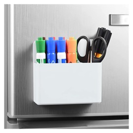 Forreen Magnetic Pen Holder Whiteboard, Pack of 4 Magnetic Marker Holder, Powerful Adsorption, Durable, Adjustable, Magnetic Marker Holder for School, Office, Locker Fridge