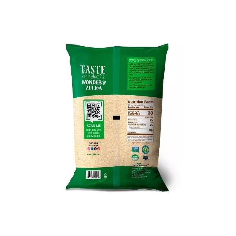 Zulka Morena 100% Pure Cane Sugar - NON-GMO All Natural