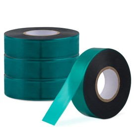 4 Rolls Stretch Tie Tape, 1/2 Inch Wide Garden Tie Tape Thick Plant Ribbon Garden Green Vinyl Stake for Branches, Flowers, Plants, Total 600 Feet (0.95 Inches)