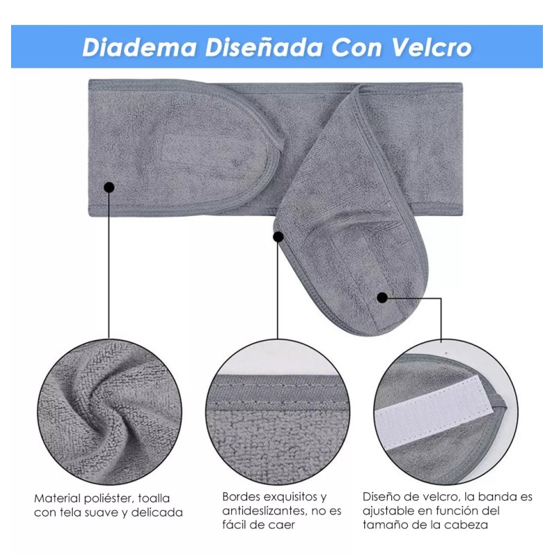 AutoWT Diademas Para Maquillaje Spa Limpieza Facial Lavable 6 Pza