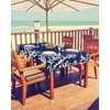 LBCASA Outdoor Tablecloth with Umbrella Hole and Zipper, Coral Navy