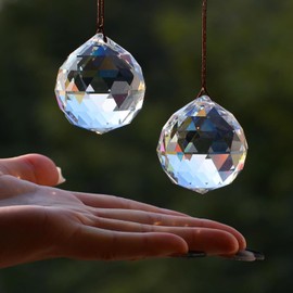 Pack of 10 Clear Crystal Ball Prism, Suncatcher Crystal, Rainbow Crystal Ball, Hanging Crystals Prisms for Windows, Crystals Decorative Pendant for Photography, Garden Window Decoration (20 mm)