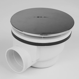 MUCOL 90 Degree Low Profile 1.5" Shower Drain Trap With Side Outlet Assembly for Replacement Shower Base, PVC