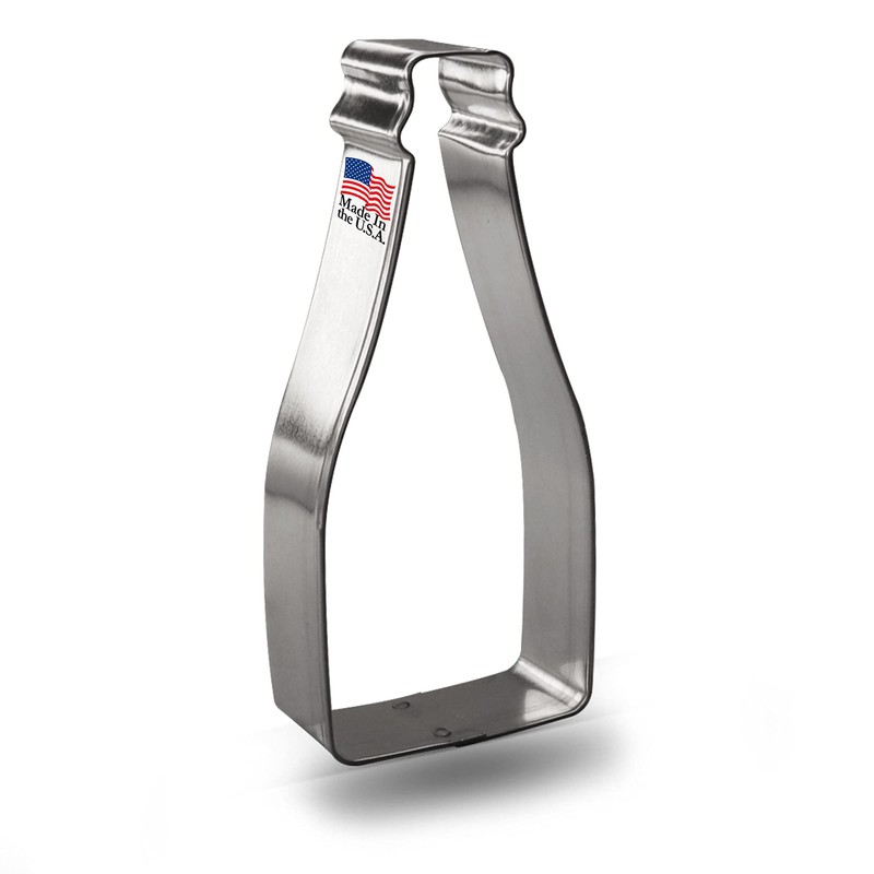 Foose Champagne Bottle Cookie Cutter 4.5 Inch –Tin Plated Steel
