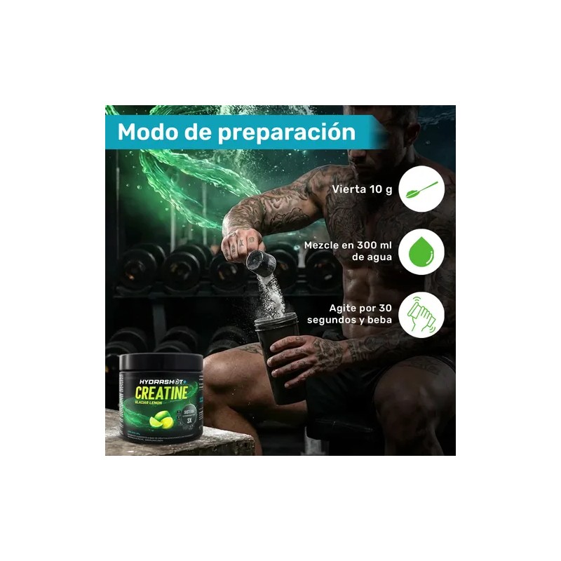 Creatina Monohidratada 300g Polvo Hydrashot