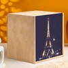 Wooden Box with Eiffel Tower Illuminated Night with View of