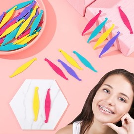 Orthodontic Elastic Disposable Plastic Braces for Braces Orthodontic Elastic Placer for Tooth Rubber Band Remover Elastic Placer Clamp Retriever Tools 25 Pieces