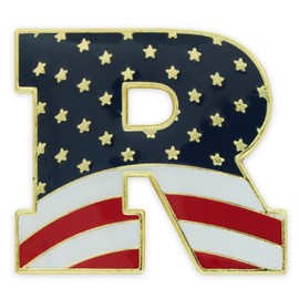 PinMart American Flag Republican Party Patriotic Enamel Lapel Pin