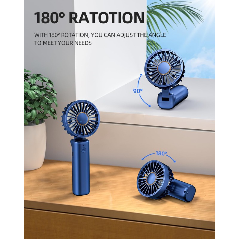 FrSara Portable Handheld Fan Rechargeable, Small Mini Folding Desk Fan