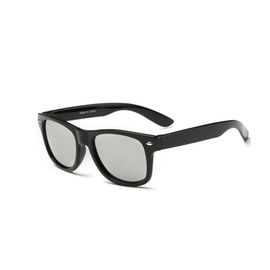 Kizrr - Kids - UV400 Classic Sunglasses! Kids Childrens Boys Girls Unisex (Black Silver Lens)