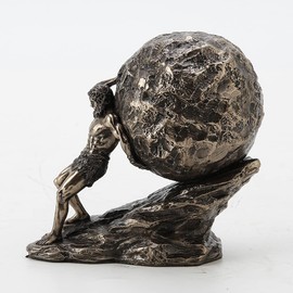 Veronese Design 4 3/8 Inch Tall Sisyphus Rolling The Boulder Cold Cast Bronzed Resin Greek Roman Sculpture Collectible Figurine