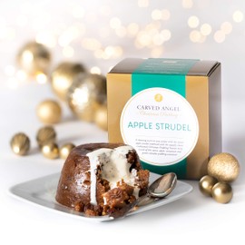 The Carved Angel - Apple Strudel Christmas Pudding - 120g, Serves 1, Plastic Basin