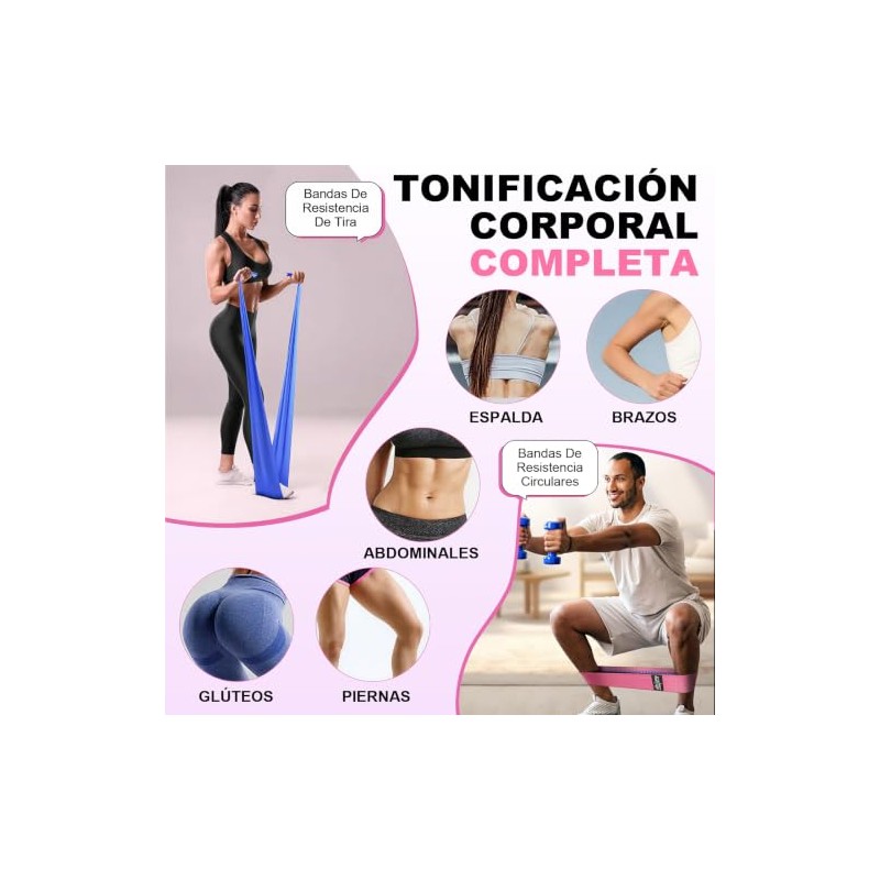 6 PCS Bandas de Resistencia,Bandas Elásticas,Varias Libras,Ligas Elásticas de Látex