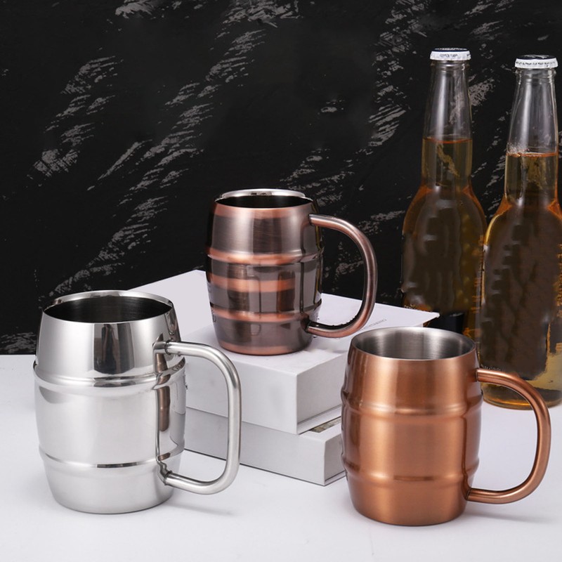 Stainless Steel Beer Mug Double Layer Insulation Multipurpose Safe Ergonomic