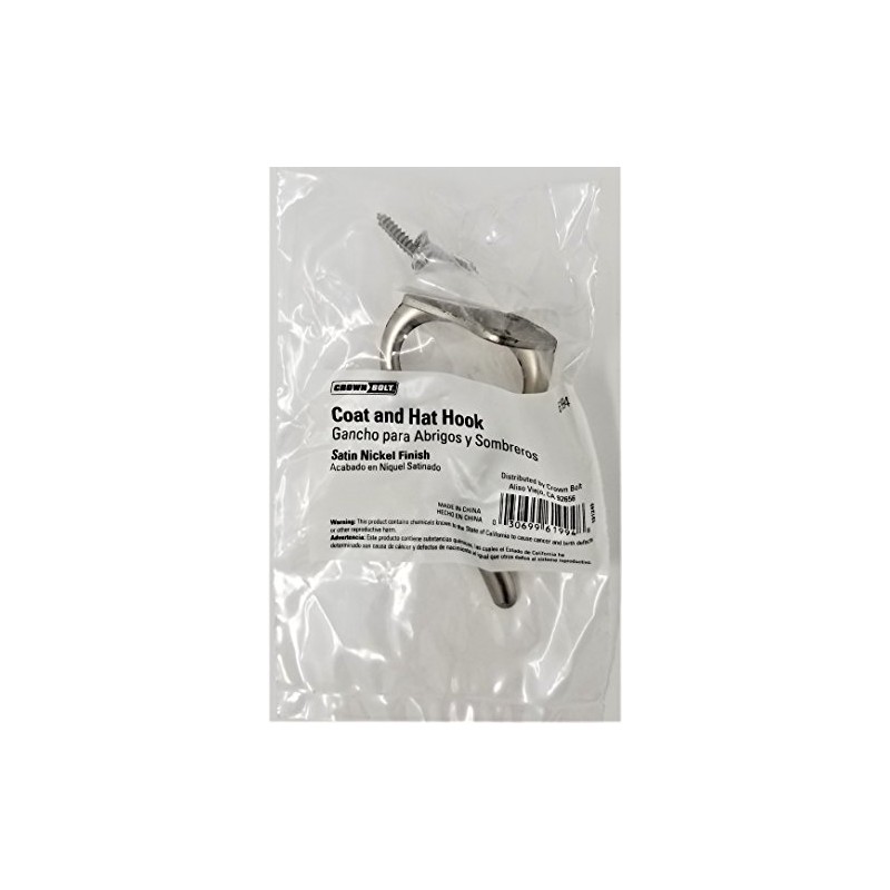 Satin Nickel Coat and Hat Hook