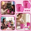 Hushee 6 Pcs Mini Plastic Buckets with Lids, 0.4 Quart