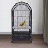 Parakeet Bird Cage with Stand Metal Pet Bird Flight Cages