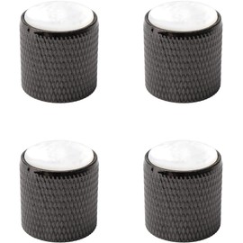 Rowiz 4pcs Metal Domed Volume Tone Control Knobs Pearl White Top for Electric Guitar