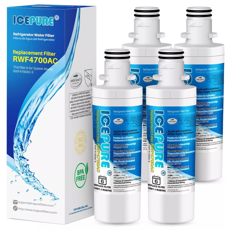 IcePure 4 PACK Fit For LG LT1000P ADQ747935 MDJ64844601 Water